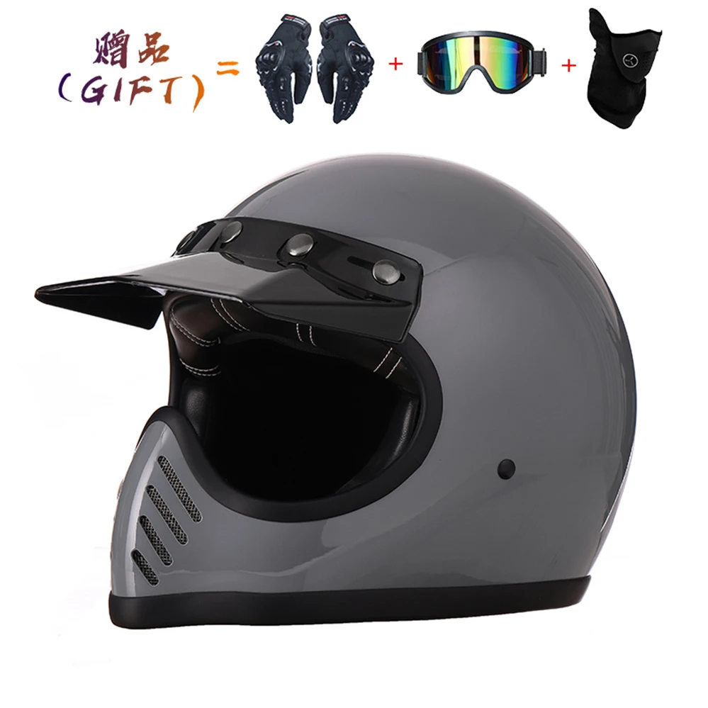 

Send 3 Gifts TT&COCASCOS Helmet Motorcycle Cafe Racer Four Seasons Full Face Helmet Man Women Vintage Fiberglass Casque Moto DOT