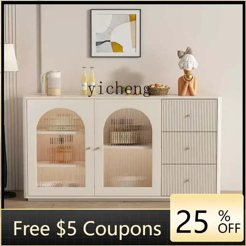 

B1 solid wood dining side cabinet modern simple locker living room home integrated wall cabinet