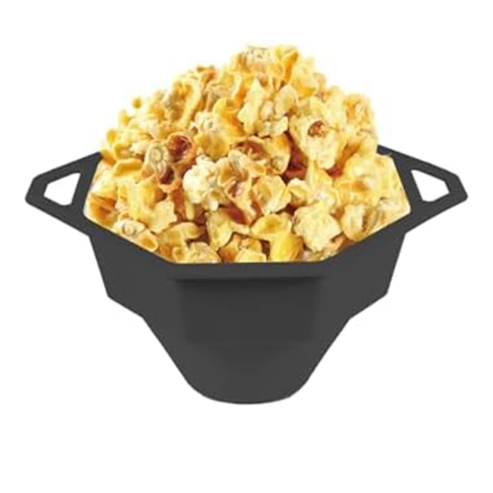 

Silicone Collapsible Microwave Popcorn Bowl BPA Heat Resistant Handle Doubles as Serving Bowl for Snacks and Breakfast