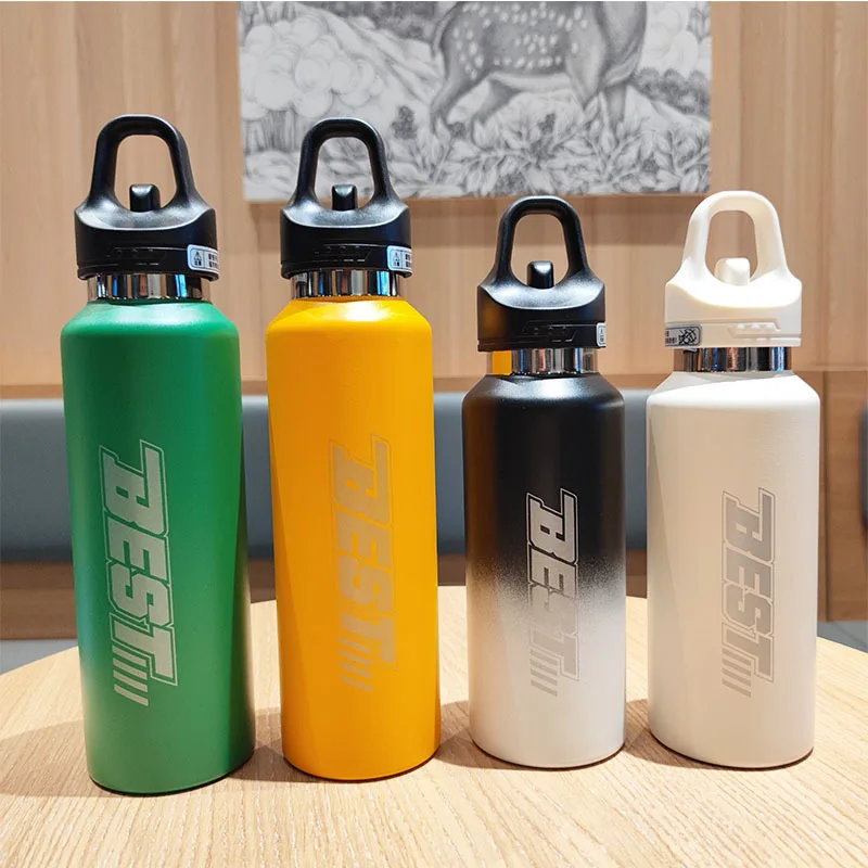 New One-click Lid Opening and Drinking Large-capacity Fitness Water Bottle Insulated Cup Cold-keeping Cycling Sports Water Cup