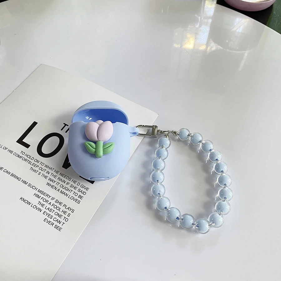 لطيف الحال بالنسبة ل شاومي Redmi براعم 4 حالة الزنبق/ديزي زهرة سماعة غطاء سيليكون buds4 الحال مع الحبل المفاتيح