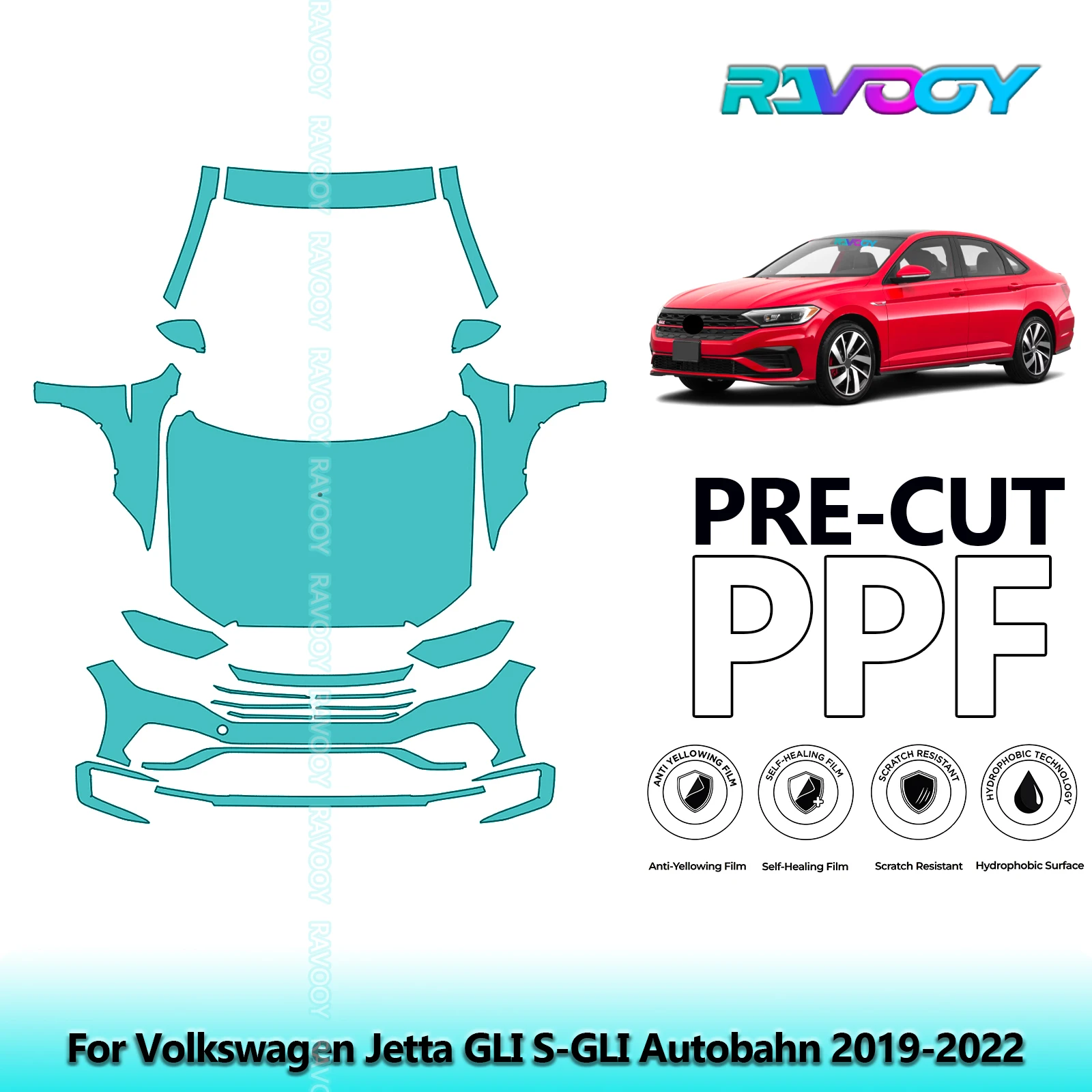 

Car Front Kit Clear Bra Precut PPF Paint Protection Film For Volkswagen Jetta GLI S-GLI Autobahn 2019-2022