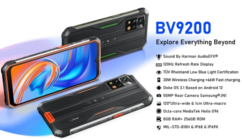 2025 Blackview Bv9200, Cpu Mt6781 120Hz 6.583 Inches, [4G Global Frequency Band] Nfc Three Proof Smartphone, 8Gb Ram, 256Gb Rom