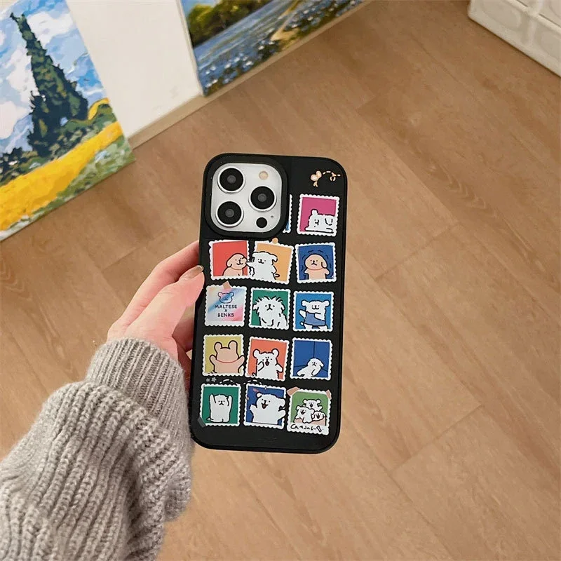 

Mirror Surface Dog Stamp Phone Case Cover for IPhone 11 12 13 14 15 Pro Max Case for IPhone 15 Pro Max