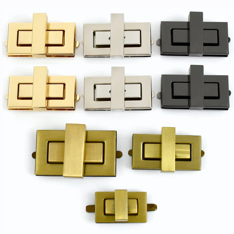 2/5P Metal Lock Buckle Turn Twist Locks Clasp for Women's Handbag Purse Bag Latch Decor Closure Buckles DIY Hardware Accessories