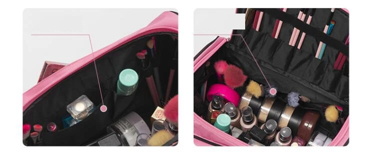 Professional Makeup Bag Organizer Case Cosmetic Bag Women cosmetic suitcase  Makeup Storage Bag Suitcase for make up organizer