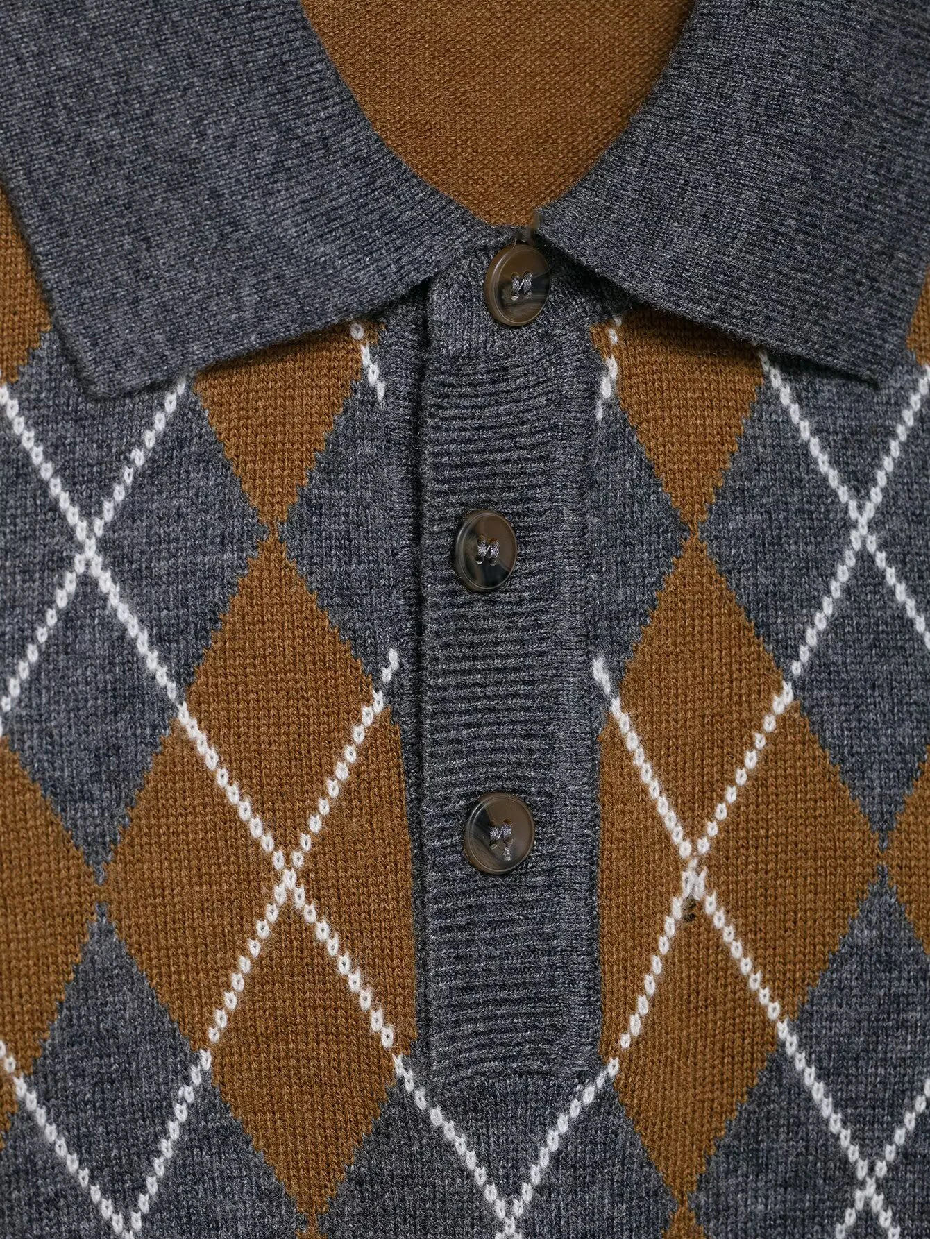 DEEABAE 2025 Autumn New Product Sweet Loose POLO Collar Diamond Pattern Long Sleeve Flip Collar Knitted Sweater