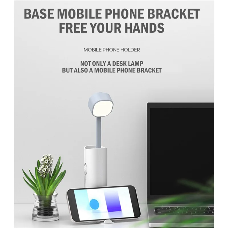 1Set Lezen Bureaulamp Schat Multifunctioneel Licht LED High Display Oogzorg Bureaulamp Zaklamp 4000Mah, Wit