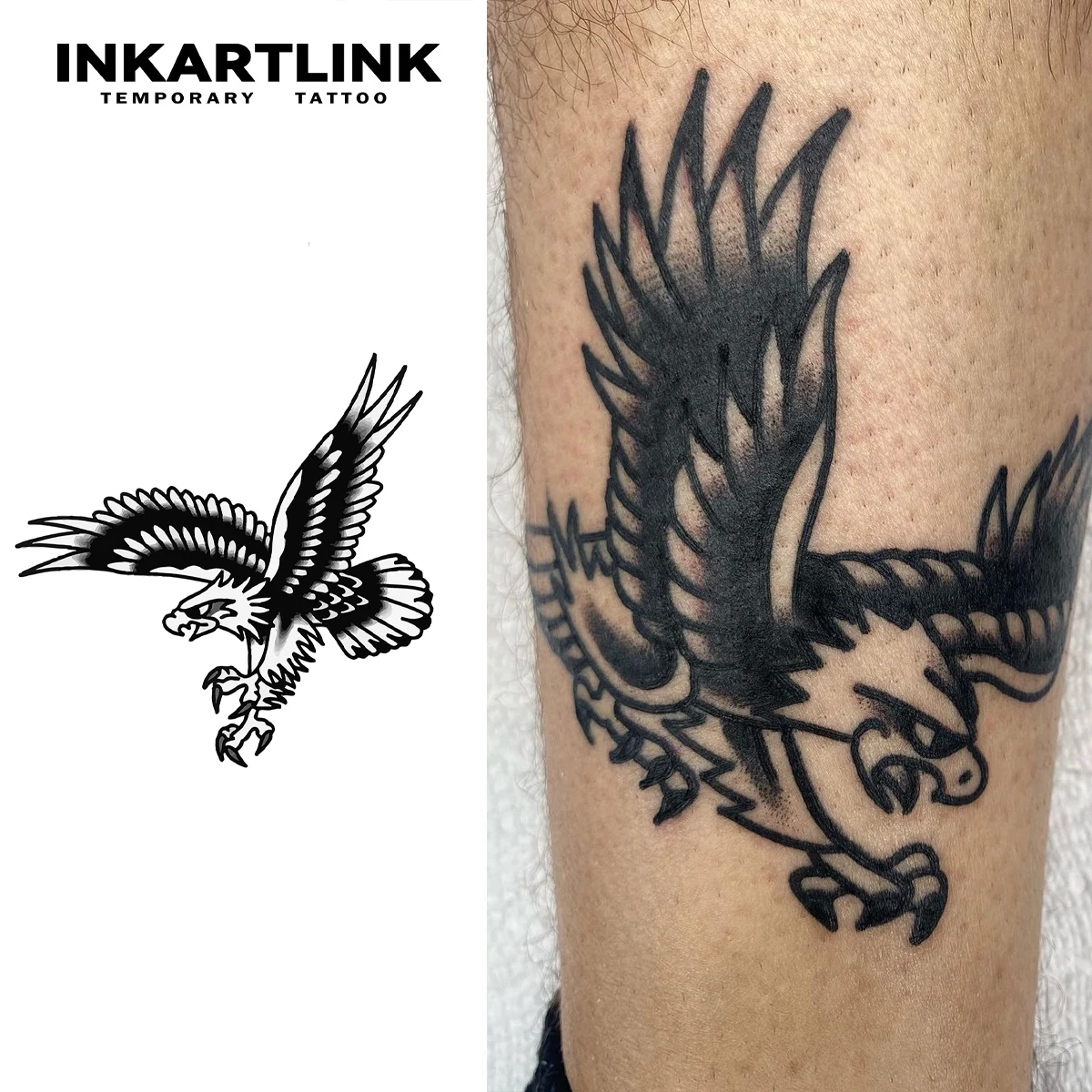 

Eagle temporary tattoo sticker, waterproof magic tattoo, lasts to 15 days fake tattoo, semi permanent tattoo