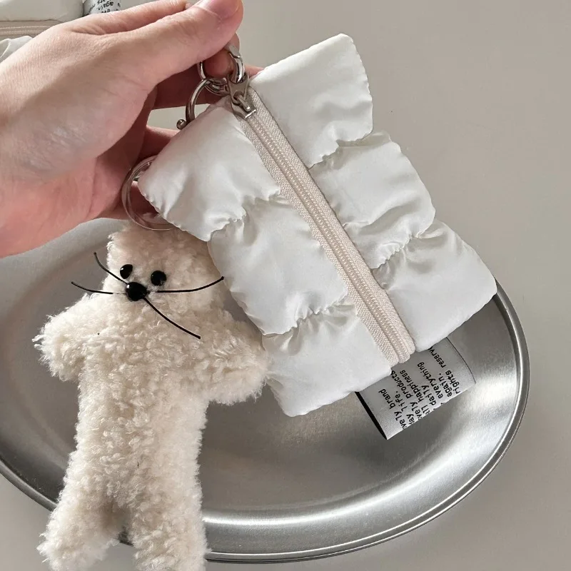 Cartera para mujer, Mini cartera pequeña bonita, bolsa de maquillaje multifuncional para lápiz labial, monedero de nube blanca, bolsa de almacenamiento portátil, funda para llaves, nuevo