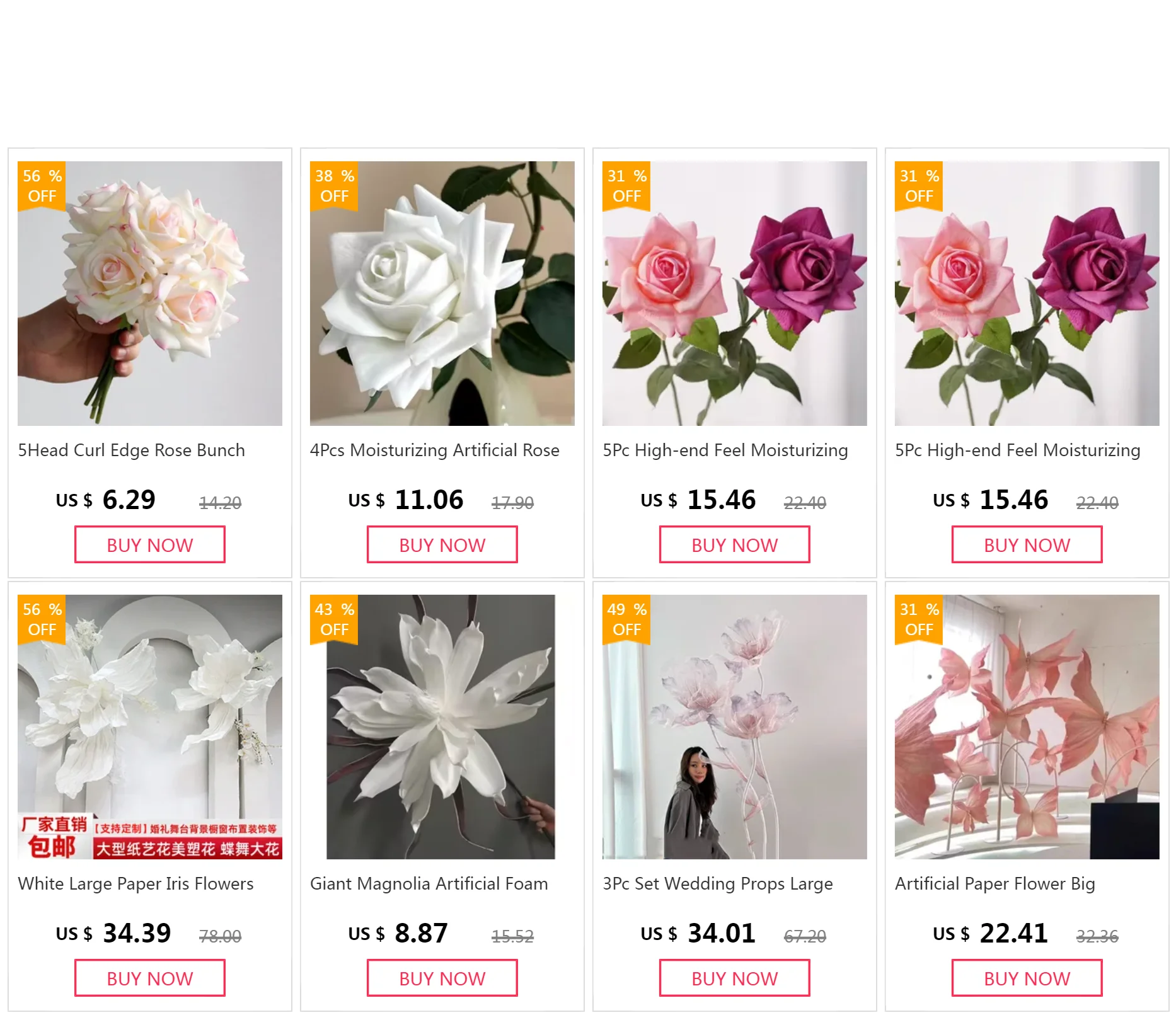 10 Stück Feuchtigkeitsspendende Künstliche Rosen aus Latex mit geschwungenen Kanten für Hochzeits-Brautsträuße, Heimdekoration, Party- und Event-Deko – Detail 1