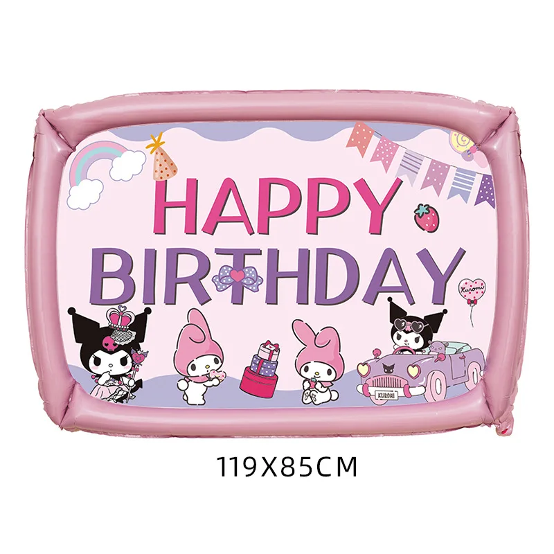 Набор воздушных шаров Sanrio Kuromi, милый мультяшный номер 1-9, украшение для дня рождения для девочек, реквизит, фиолетовый воздушный шар из фольги для душа, ролевые игры