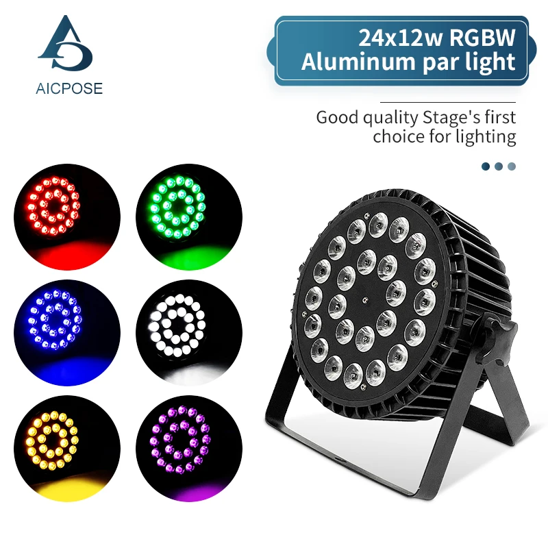 24x12W RGBW/24x18W RGBWA+UV 6 in 1 LED Par Light Stage Professional DJ Disco Stage Lighting DMX Control Aluminum Spotlight