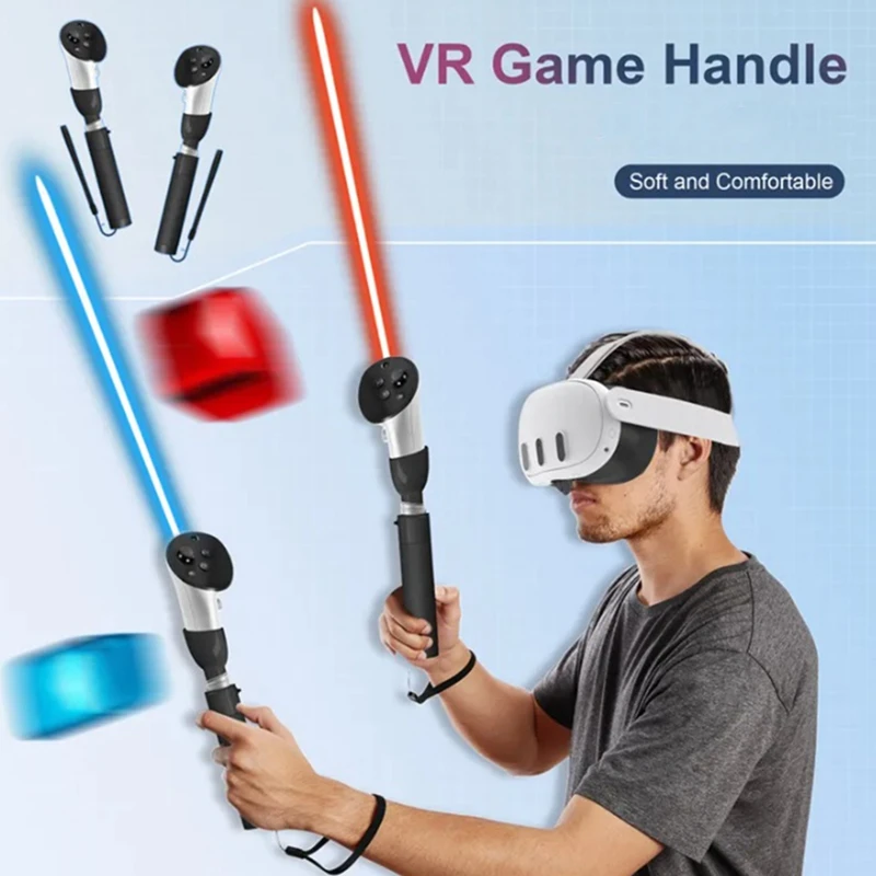 New For Oculus Quest3 Replacement Parts VR Controllers Long Stick Handle Dual Lightsaber For Meta Oculus Quest 3 VR Accesorios