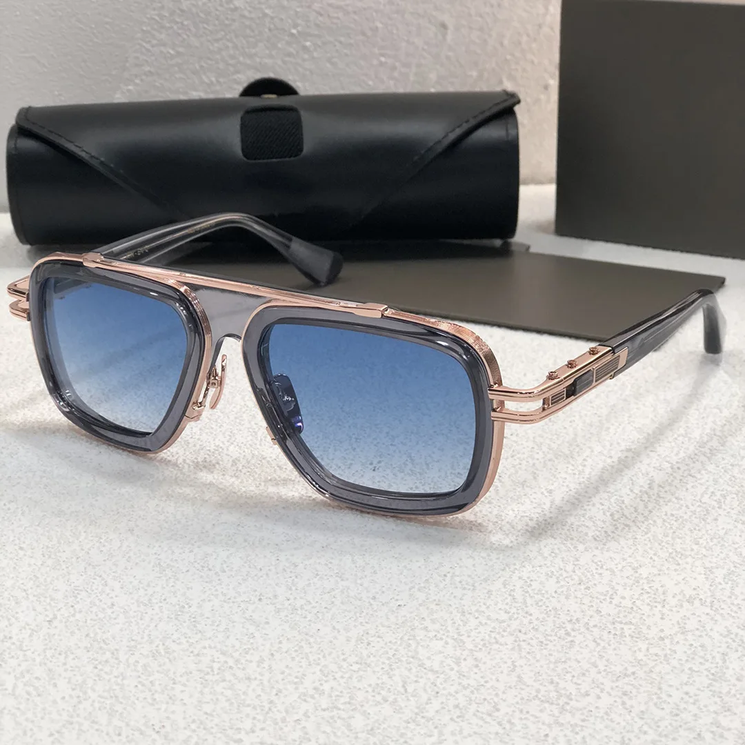 DT DTS403 Premium Fashionable Light Luxury Square UVblocking Gradient Sunglasses for Men Women Vacation