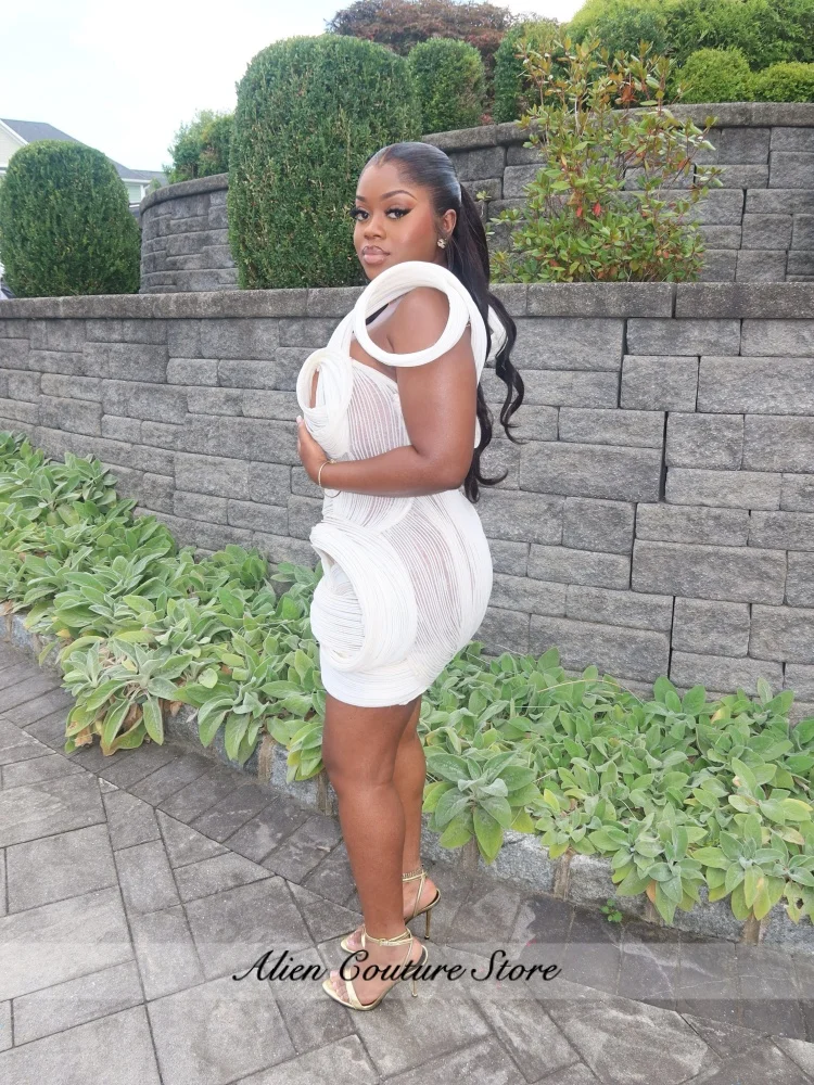 Designed Ruched White Mini Birthday Dress For Black Girls Homecoming Gowns Prom Dress Vestidos De Festa Customized