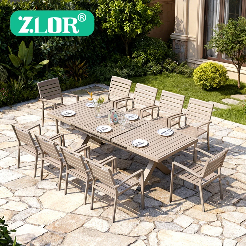 Modern Outdoor Dining Set for Restaurant & Hotel Use Aluminum Frame Waterproof & Durable Furniture for Events