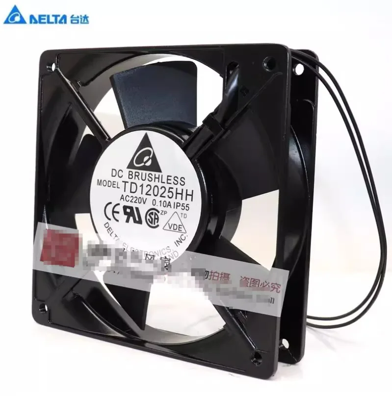 دلتا TD12025HH IP55 AC 220V 0.10A 120x120x25mm 2-Wire Server Cooling Fan