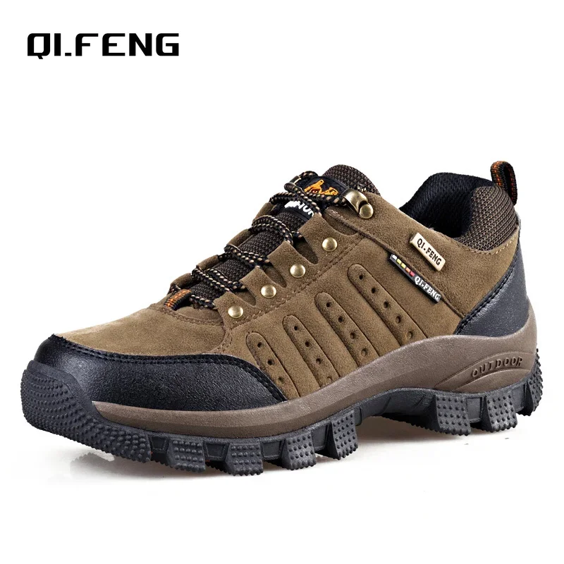 

Men Casual Leather Shoes Classic Waterproof High Quality Shoes Women Climbing Shoes Outdoor Sneakers Trekking Leather Footwear