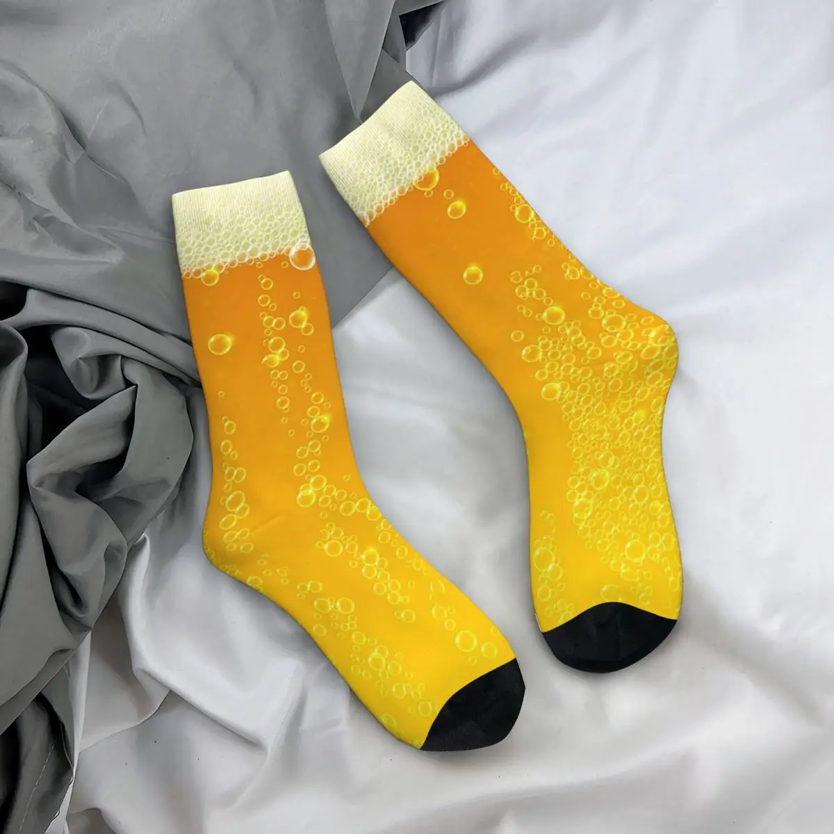 

Всесезонные чулки для экипажа, забавные носки с текстурой пива, забавные длинные носки, аксессуары для мужчин и женщин, рождественские подарки