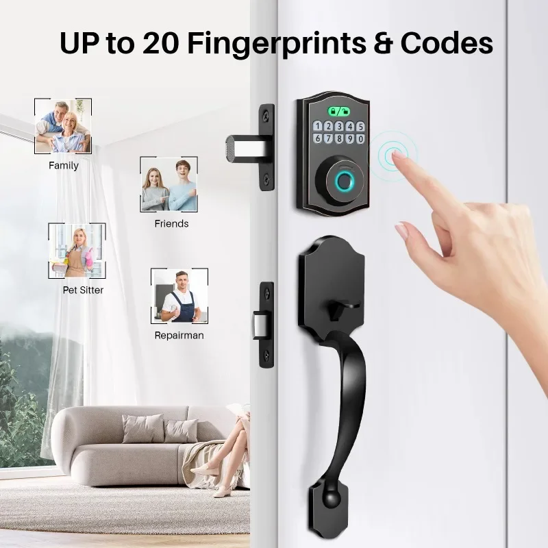 Fingerprint lock, password lock, hidden key lock, American lock, smart lock, can be equipped with door handle lock