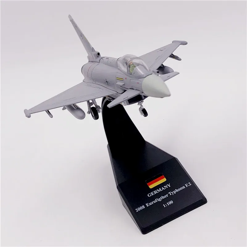 Diecast 1/100 scale Military Model Toy EF-2000 Typhoon Fighter Air Force Metal Plane Gifts Collection Display Toy