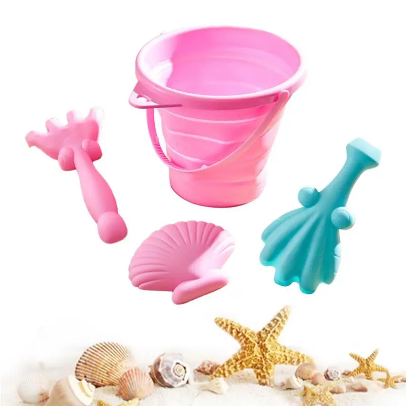 

Play Sand Toys Set Children's Silicone Beach Toys Set Bright Colors Silicone Beach Toys For Lake Backyard Beach Garden