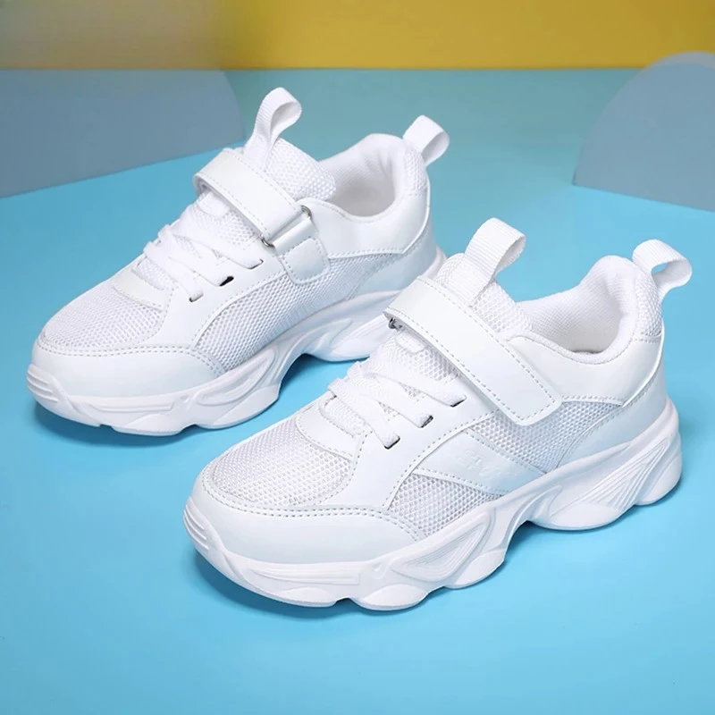 

Детская модная спортивная обувь, дышащая студенческая черная школьная прогулочная обувь, противоскользящие кроссовки для бега для мальчиков и девочек, массивные кроссовки