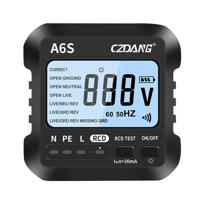 Detectable 7 Type Wiring Status Socket Plug Tester Detector With 2.2