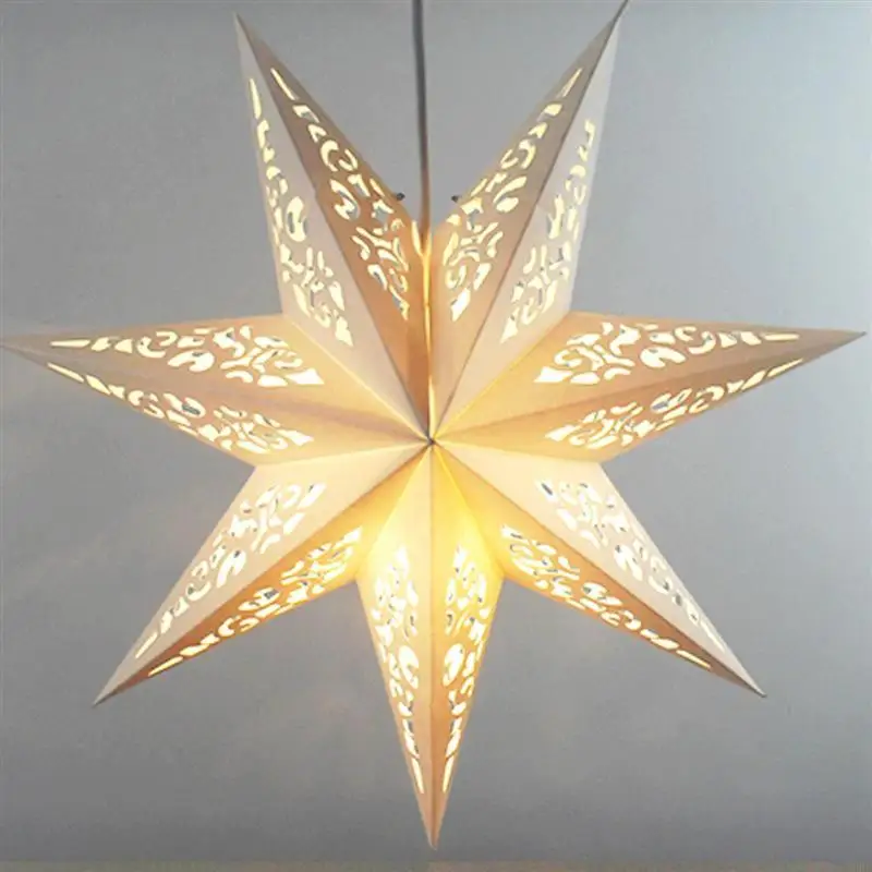 45be Hollow Out Eight Paper Led Lantern Star Night Light Lames