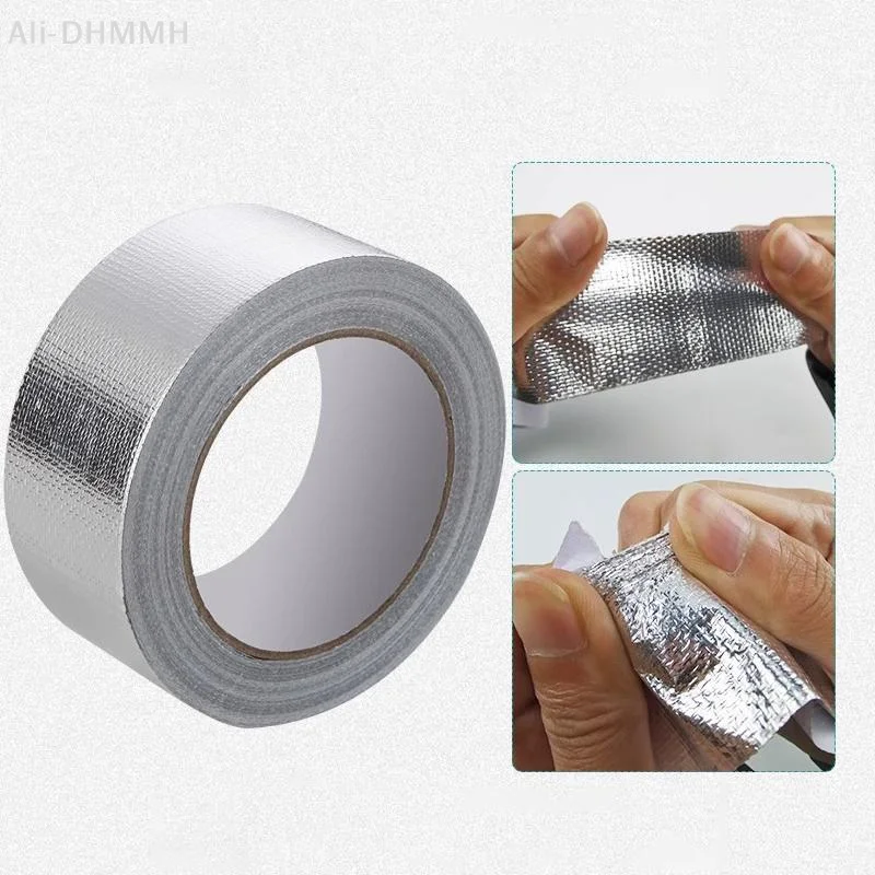 20m*5cm Exhaust Pipe Insulation Tape Exhaust Heat Tape Manifold Downpipe High Temperature Bandage Tape Silver Adhesive Tape