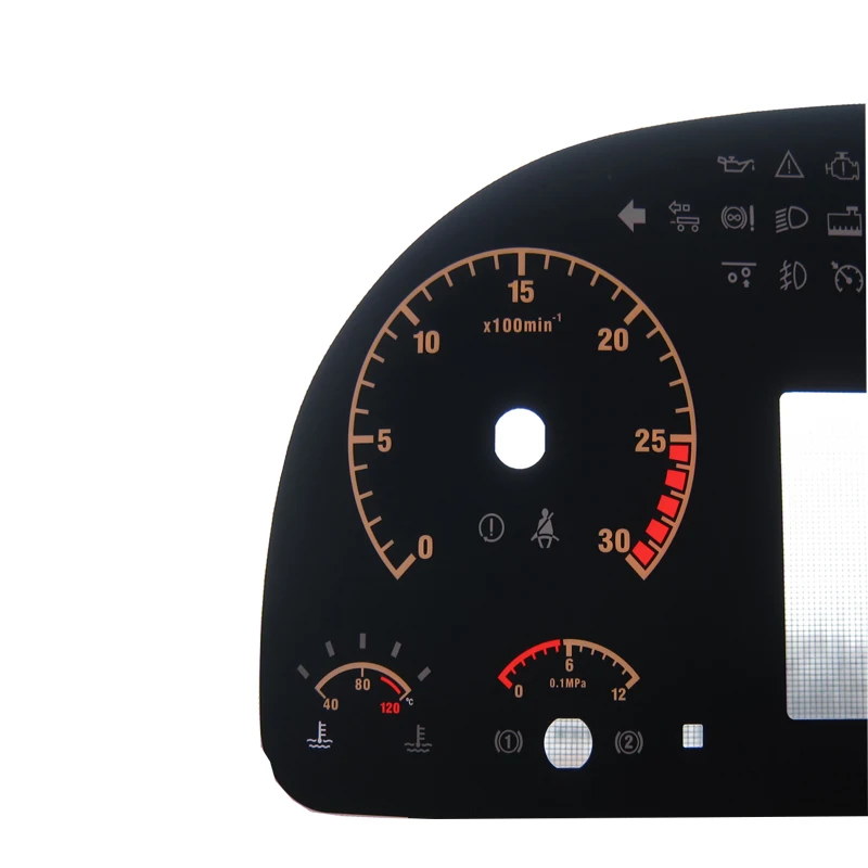 NEW DESIGN CUSTOM SILK SCREEN PRINTING 2D DASHBOARD DIAL AND CUSTOM 2D SPEEDOMETER TACHOMETER FOR CARS