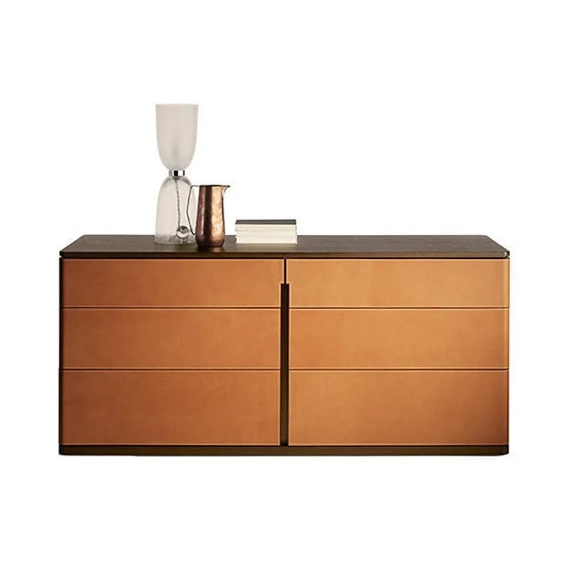 Marble Leather Hard Bag Locker Bucket Side Cabinet