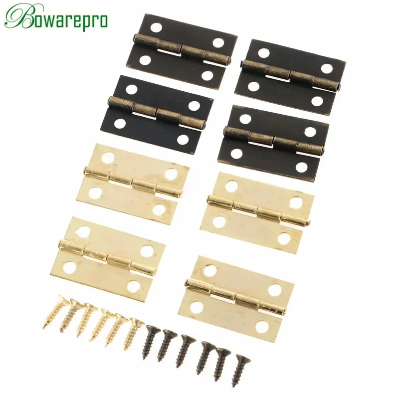 30Pcs Mini Antique Bronze Hinges Square cupboard Door Hinges For Wooden Cabinet Drawer Jewellery Box Furniture Hardware 24*16MM