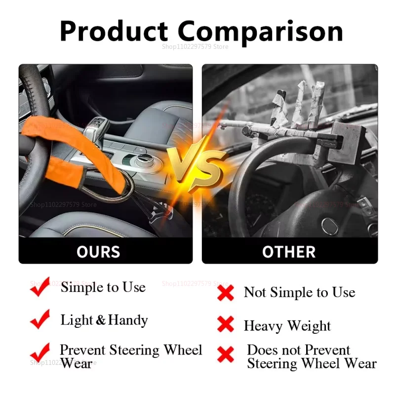 Car Steering Wheel Lock Universal Seat Belt Anti-Theft Lock With 3 Keys Anti-theft Device For Most Cars SUV Car Accessories