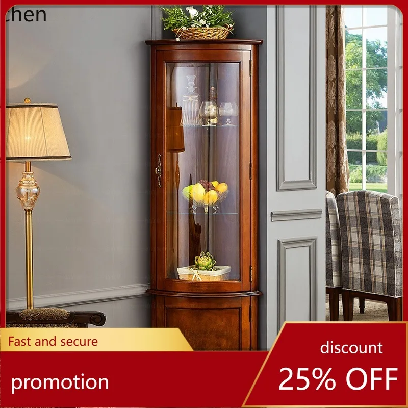 ZML Solid Wood Corner Cabinet Home Multi-Functional Triangle  Wall-Mounted Corner Cabinet Sideboard Wine Cabinet
