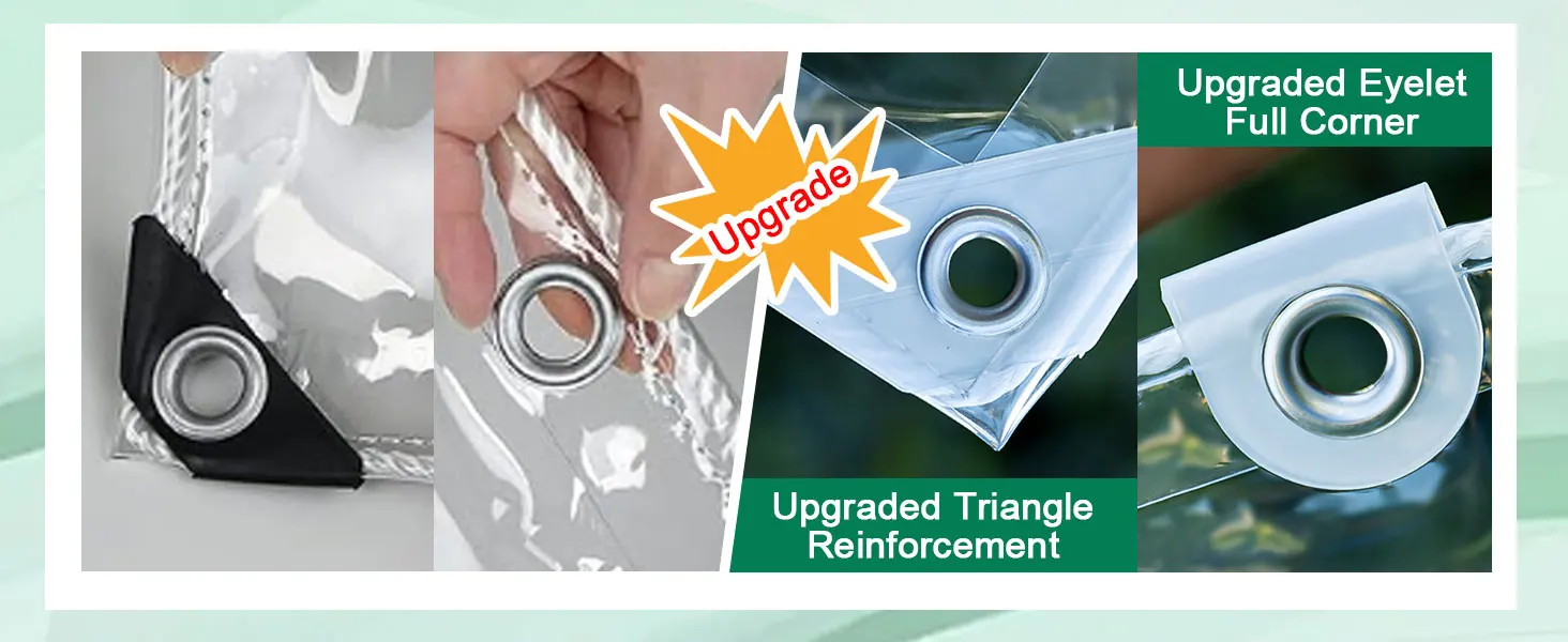 Wasserdichte Hochleistungsplane, Verbesserte Widerstandsfähigkeit PVC Transparente Plane Dicke 420 g/m², Winddichte Plane, Frostbeständig – Detail 8