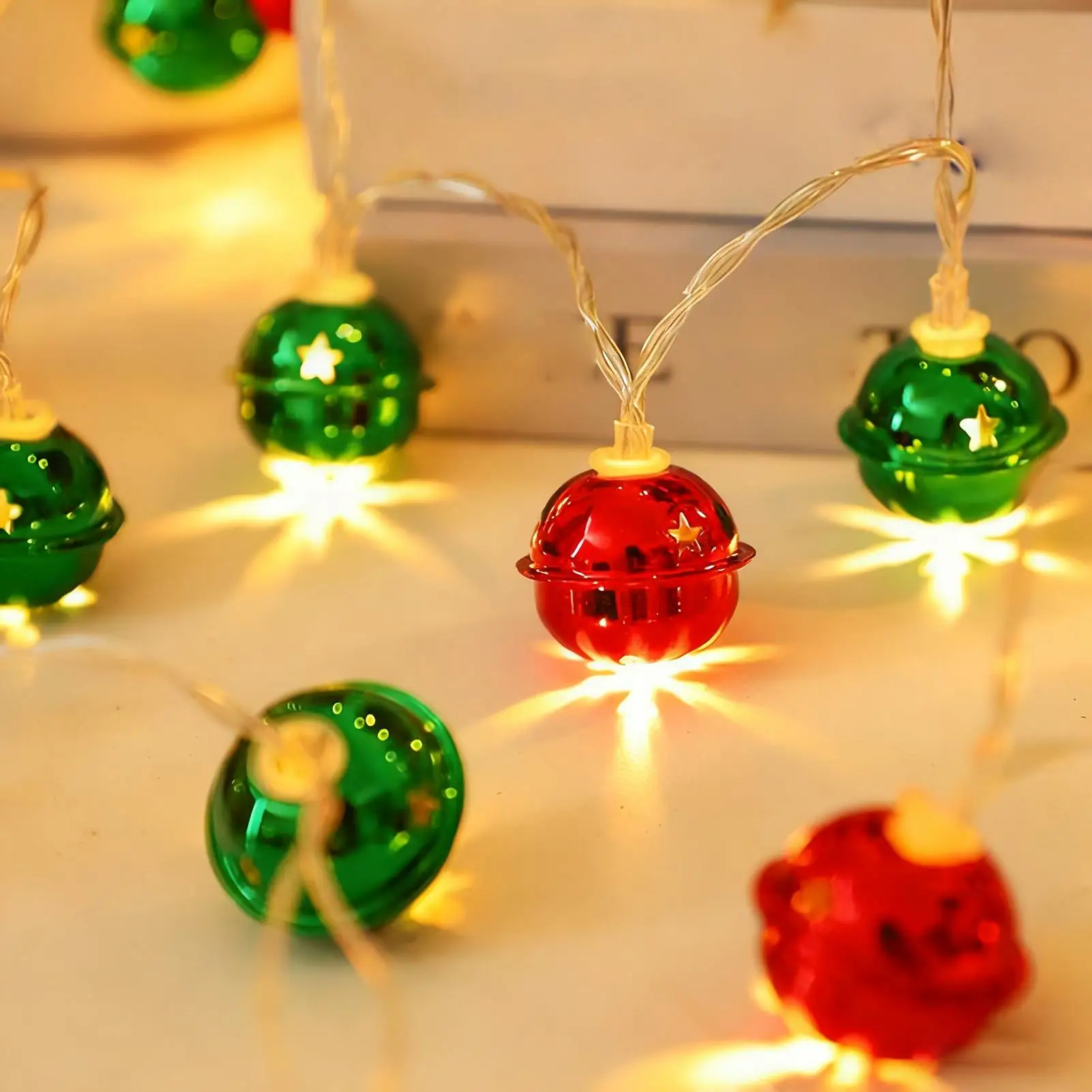 

Fairy Bell Christmas Lights Festive Waterproof LED Christmas Tree Decorations Holiday Fairy Lights Bell Garlands For Table