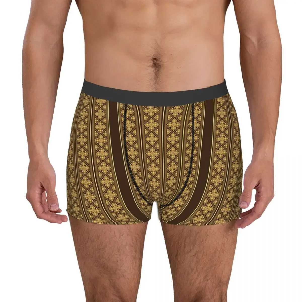 Cross Pendant Pattern On Brown Ethiopian Cross Art Ethiopia Underpants  Panties Men's Underwear Print Shorts Boxer Briefs