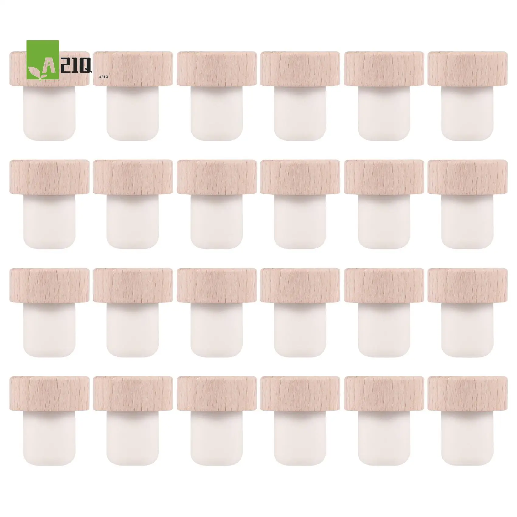 

A21Q -24Pc Wine Bottle Corks T Shaped Cork Plugs For Wine Cork Wine Stopper Reusable Wine Corks Wooden And Rubber Wine Stopper