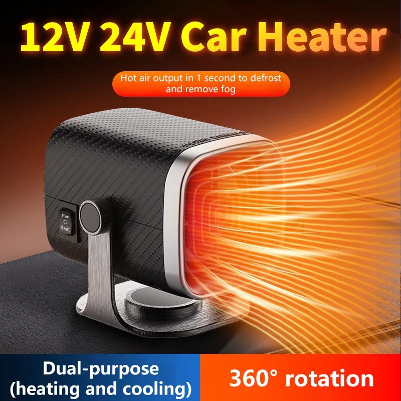 12V 24V Car Heater, Powerful Portable Defroster Demister Quick Heat for Windshield Defogging Deicing Winter Car Essential