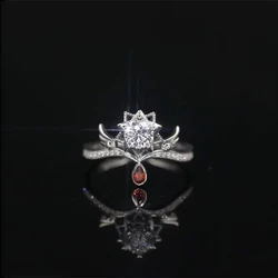 New in 925 sterling silver inlay ruby light luxury gemstone stars engagement rings for women exquisite cute jewelry gifts