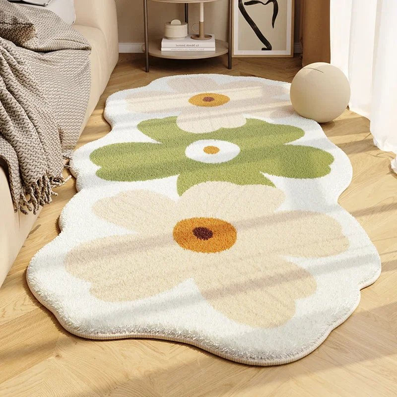 Modern Bedroom Rug Room Decoration Advanced Stylish Lovely Bedroom Rug Floral Pattern Creative Alfombras Salon Home Furniture