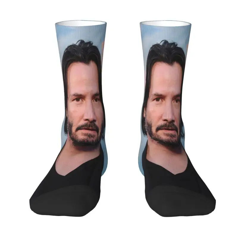 Keanu Reeves Dress Socks Men Women Warm Fashion Famous Actor Crew Socks