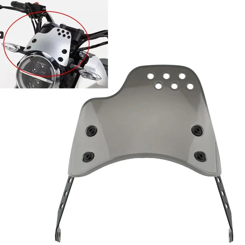 1Pcs Motorcycle Front Windshield Windscreen Wind Deflector, Aluminum & Iron Wind Screen for Ducati Scrambler 400 800 2015‑2024