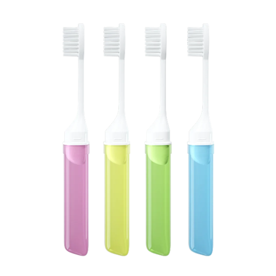Mini Cepillo de Dientes de Viaje Plegable Portátil, Cepillo Dental Pequeño para Adultos en Colores Transparentes de Caramelo 6