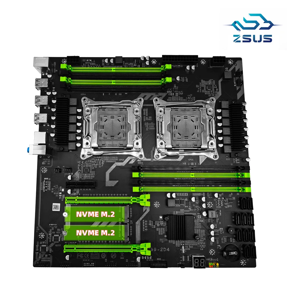 ZSUS X99 Dual CPU Motherboard Kit Xeon E5 2680 V4 with DDR4 32GB