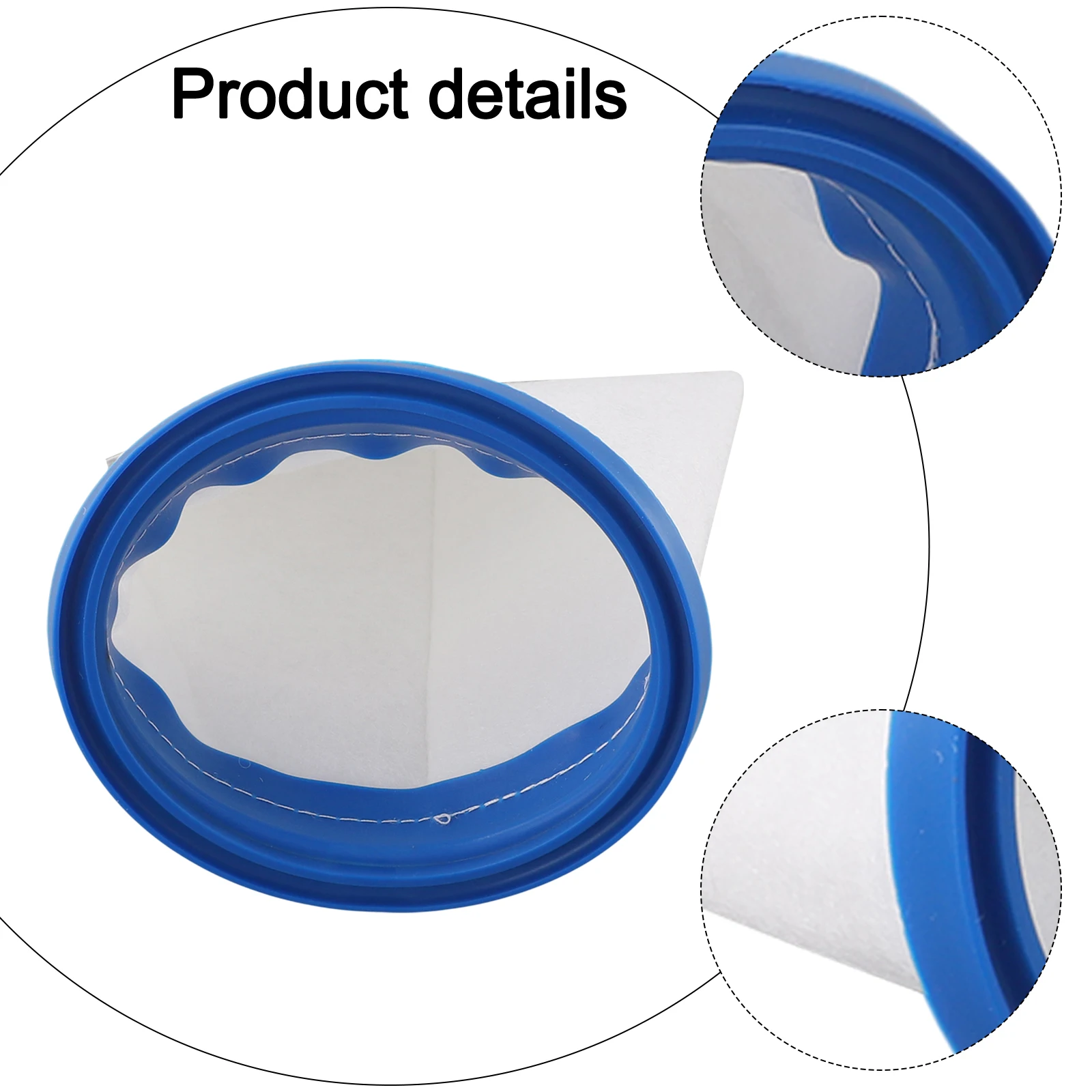 حقيبة فلتر رمل لصيانة حمام السباحة للاستخدام في الحديقة، فلتر مزدوج مخيط للمكنسة الكهربائية كما هو موضح، تصميم معزز سهل الصيانة