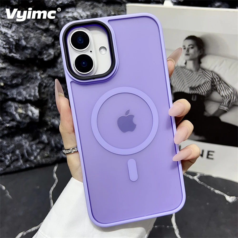 Fashion Candy Color Clash For Magsafe Phone Case For iPhone 15 14 13 12 11 16 Pro Max Plus Wireless Charging Matte Phone Cover