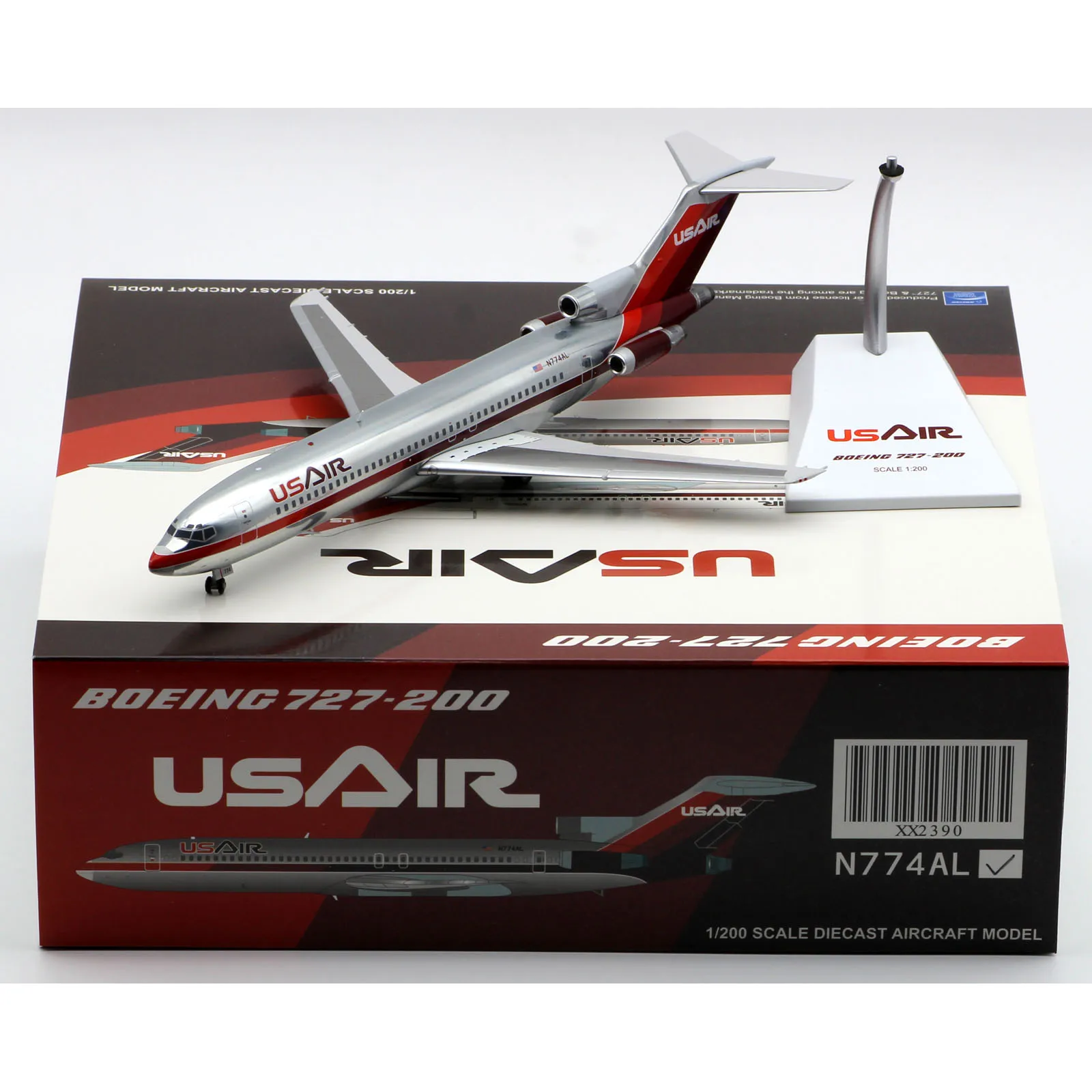 

XX2390 Alloy Collectible Plane Gift JC Wings 1:200 XX2390 US Air Boeing B727-200 Diecast Aircraft Jet Model N774AL With Stand